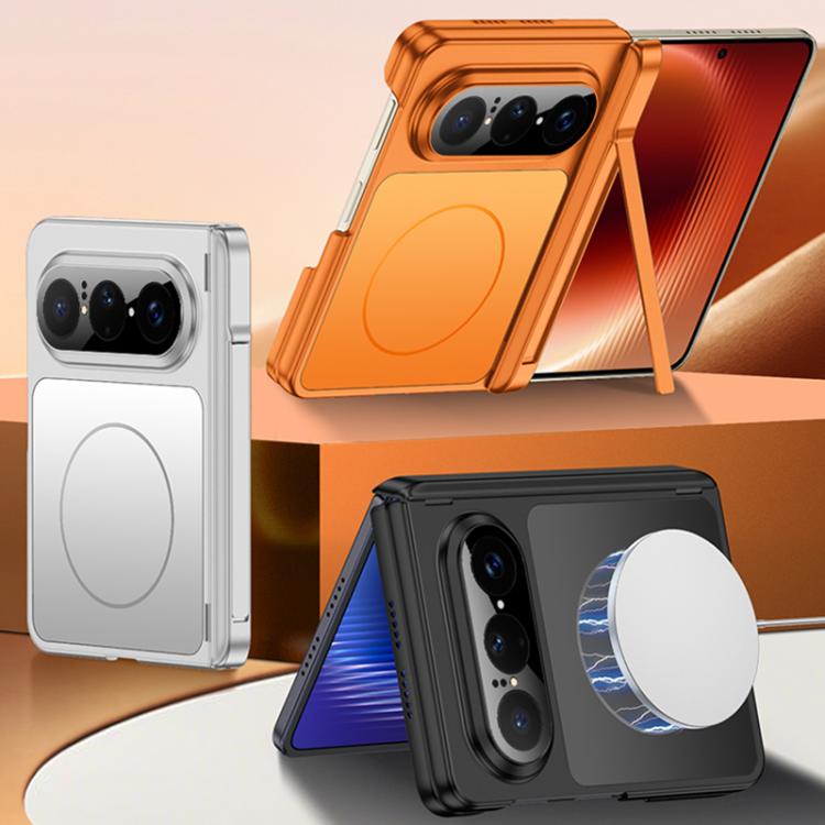 For Huawei Pura X Max GKK Change to 17 Pro Series Dual Center Magnetic Full Coverage Phone Case with Side Cover Holder