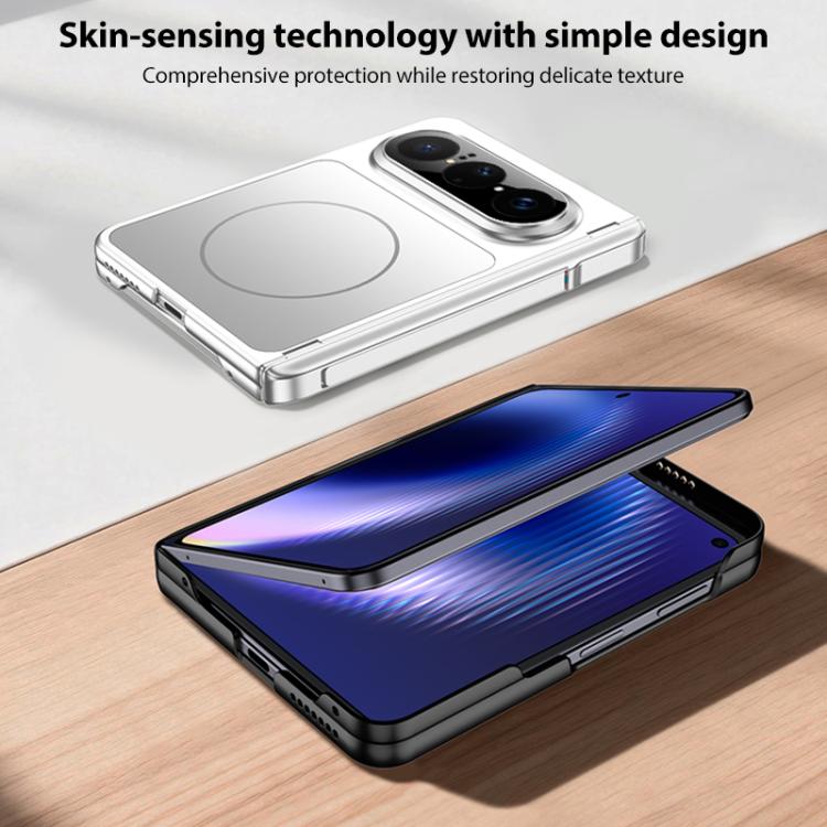 For Huawei Pura X Max GKK Change to 17 Pro Series Dual Center Magnetic Full Coverage Phone Case with Side Cover Holder
