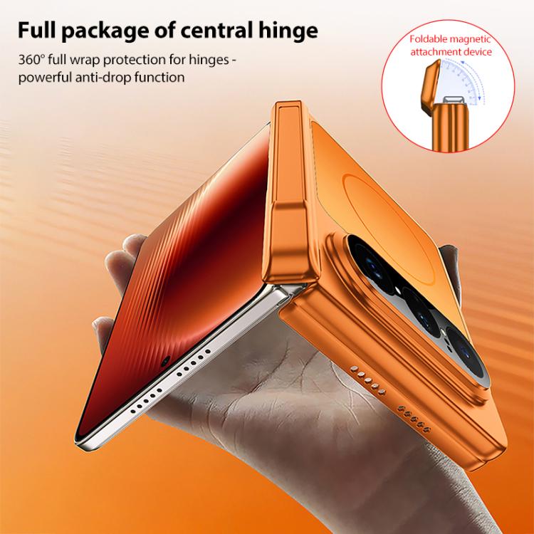 For Huawei Pura X Max GKK Change to 17 Pro Series Dual Center Magnetic Full Coverage Phone Case with Side Cover Holder