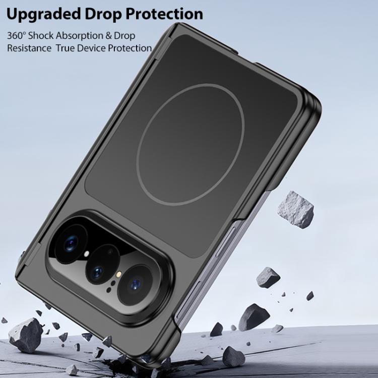 For Huawei Pura X Max GKK Change to 17 Pro Series Dual Center Magnetic Full Coverage Phone Case with Side Cover Holder