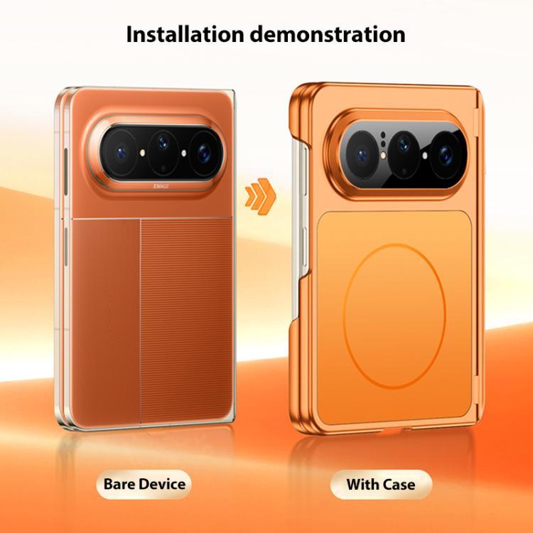 For Huawei Pura X Max GKK Change to 17 Pro Series Dual Center Magnetic Full Coverage Phone Case with Side Cover Holder