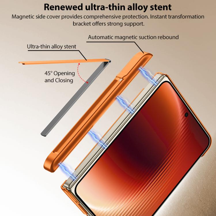 For Huawei Pura X Max GKK Change to 17 Pro Series Dual Center Magnetic Full Coverage Phone Case with Side Cover Holder