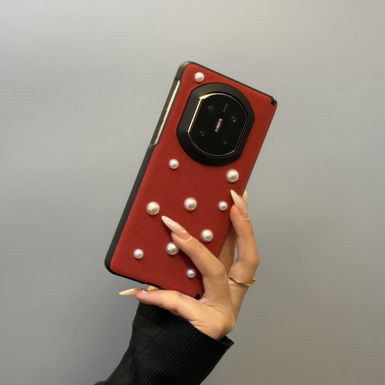 For Huawei Mate X5 Star Sparkle 3D Pearl Shockproof Phone Case - Burgundy
