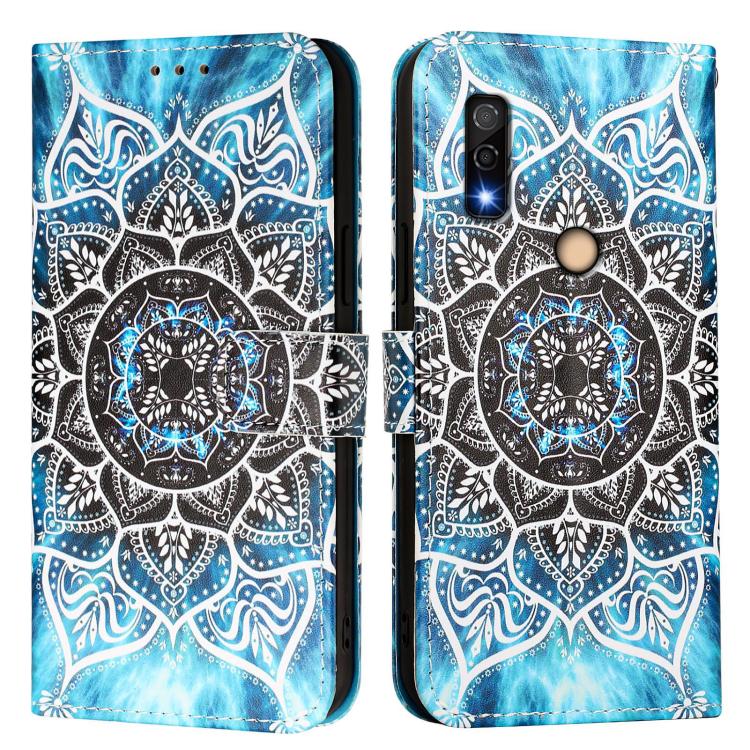 For Fujitsu Arrows We3 Colored Drawing Pattern Plain Weave Leather Phone Case