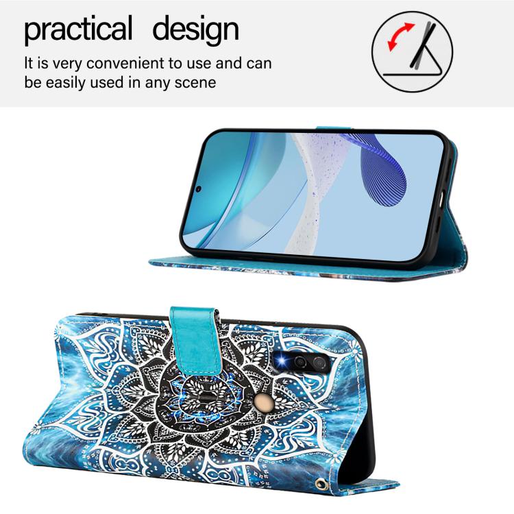 For Fujitsu Arrows We3 Colored Drawing Pattern Plain Weave Leather Phone Case