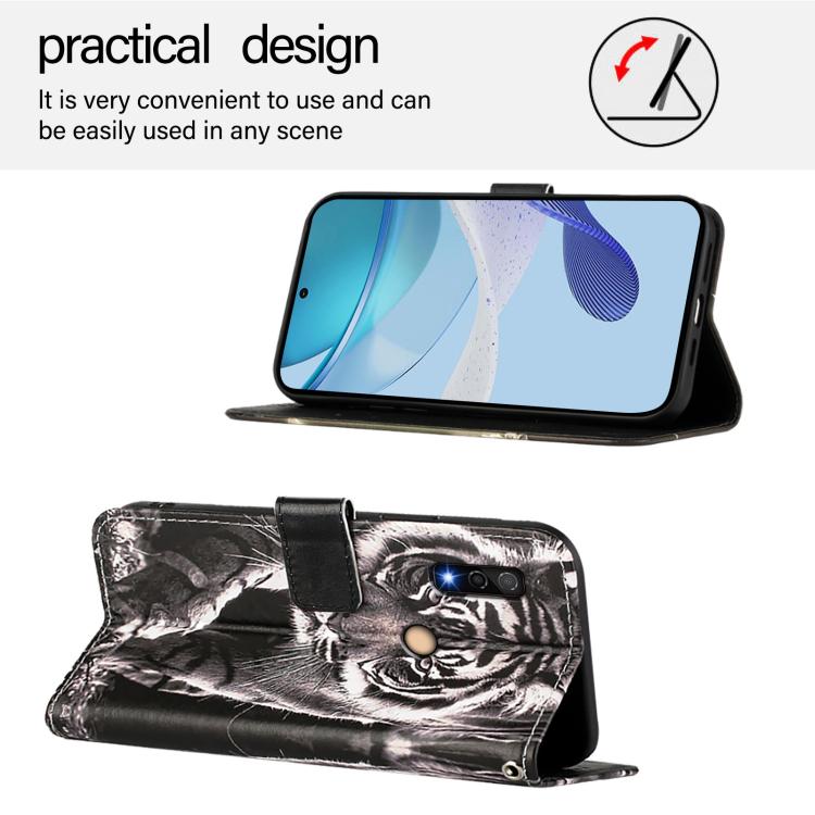 For Fujitsu Arrows We3 Colored Drawing Pattern Plain Weave Leather Phone Case
