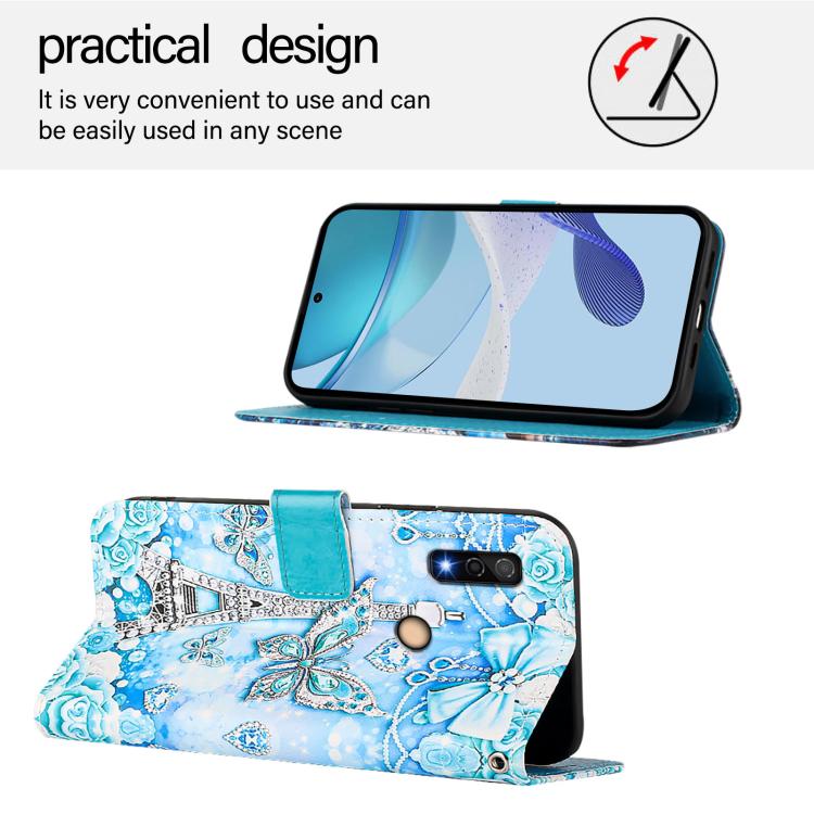 For Fujitsu Arrows We3 Colored Drawing Pattern Plain Weave Leather Phone Case