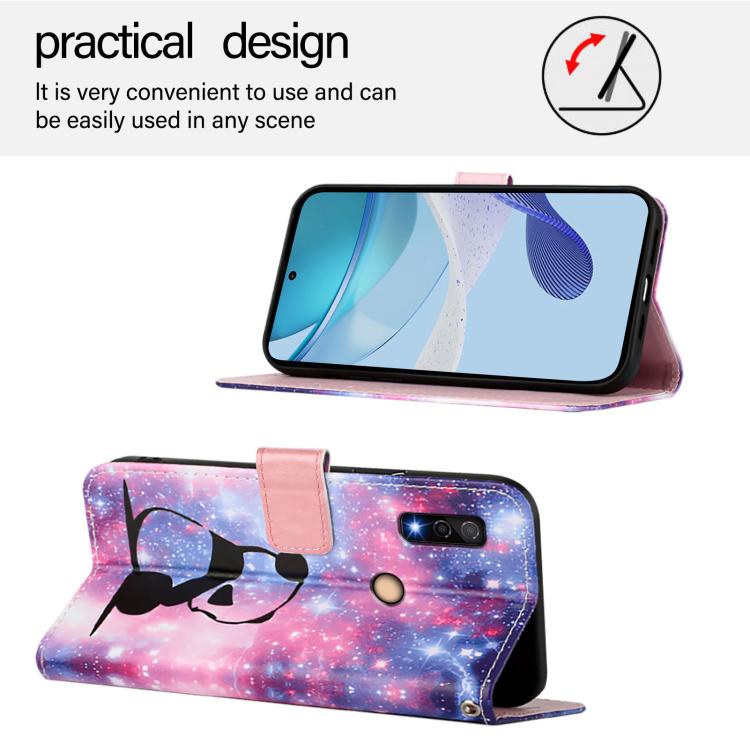 For Fujitsu Arrows We3 Colored Drawing Pattern Plain Weave Leather Phone Case
