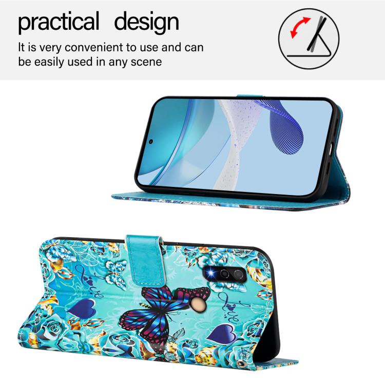For Fujitsu Arrows We3 Colored Drawing Pattern Plain Weave Leather Phone Case