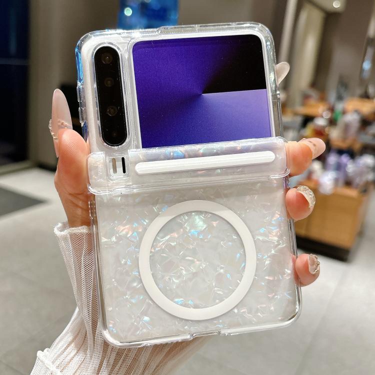 For Huawei Pura X Shell Pattern Magnetic Hinge Phone Case