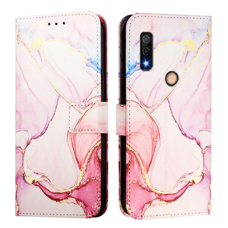 For Fujitsu Arrows We3 PT003 Marble Pattern Flip Leather Phone Case