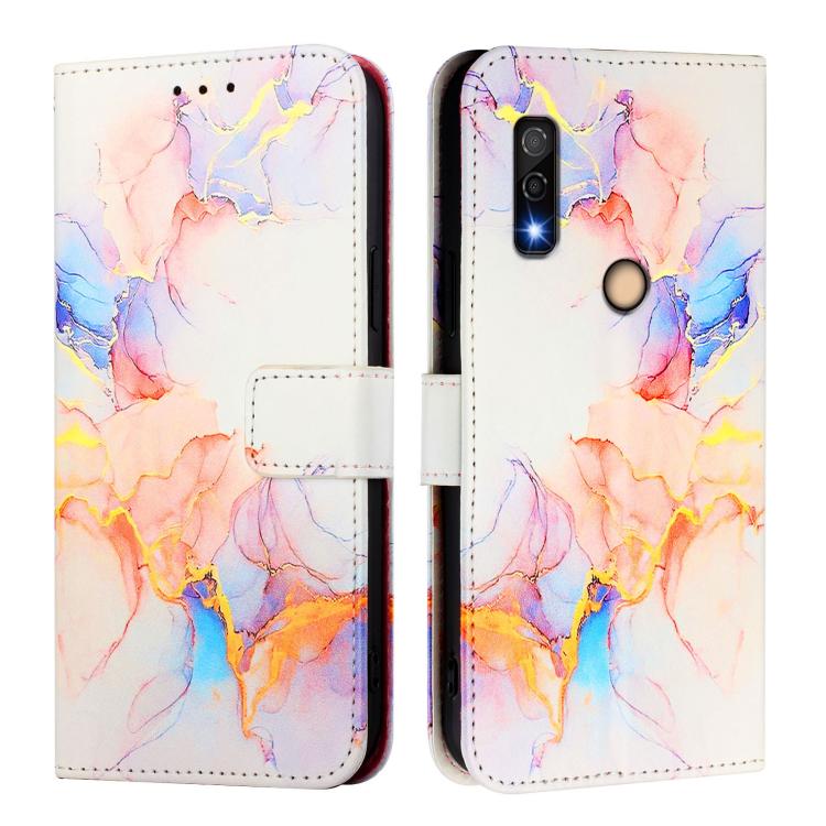 For Fujitsu Arrows We3 PT003 Marble Pattern Flip Leather Phone Case