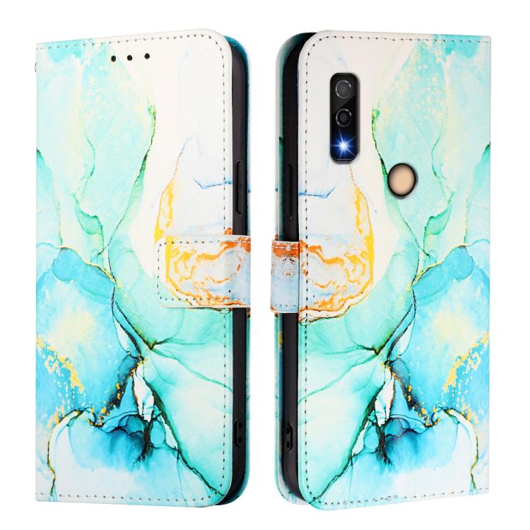 For Fujitsu Arrows We3 PT003 Marble Pattern Flip Leather Phone Case