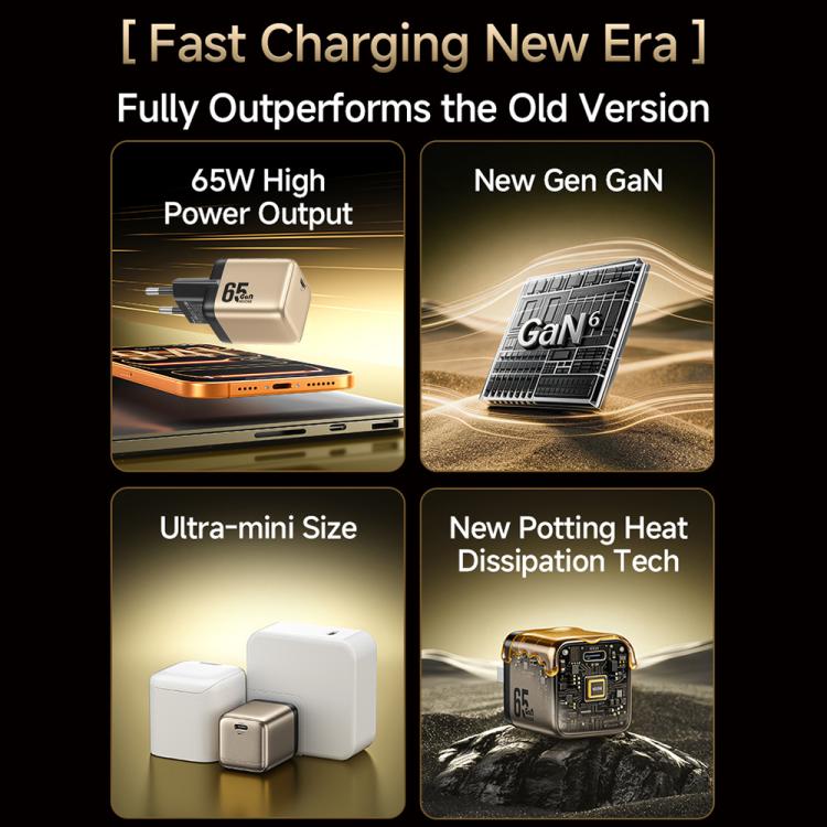 WK WU-09 Cinsuy ??65W Type-C Single Port GaN Charger, Plug Type:UK Plug