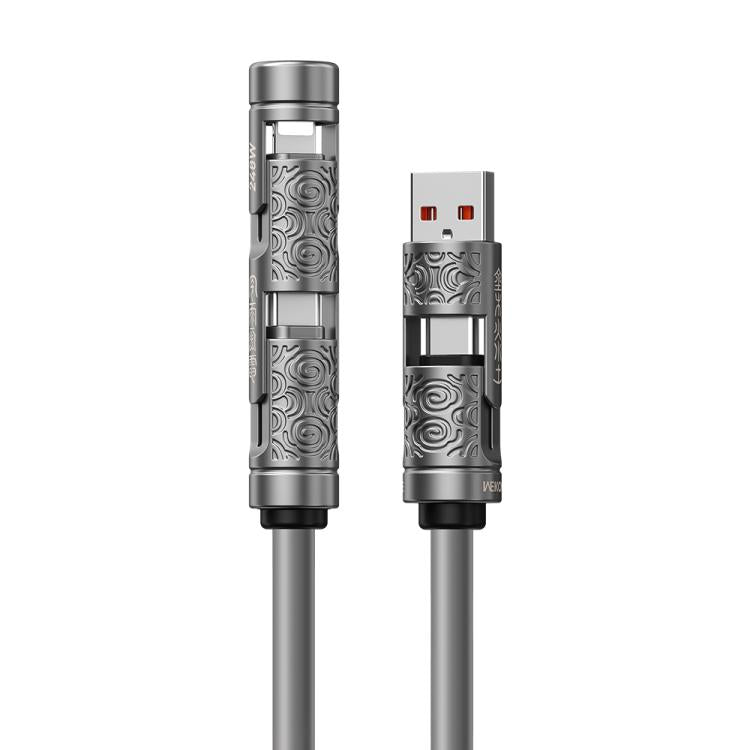 WK WDC-100 Wudao Series USB-A, Type-C to Type-C, 8 Pin 240W 4 in 1 Data Cable, Length:1.5m