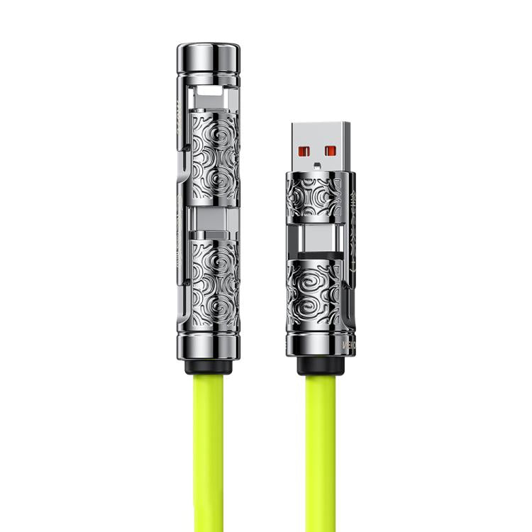 WK WDC-100 Wudao Series USB-A, Type-C to Type-C, 8 Pin 240W 4 in 1 Data Cable, Length:1.5m
