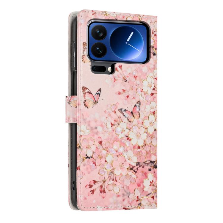For Xiaomi 17 Pro Max Colorful Painting Vegan Leather Phone Case with Lanyard