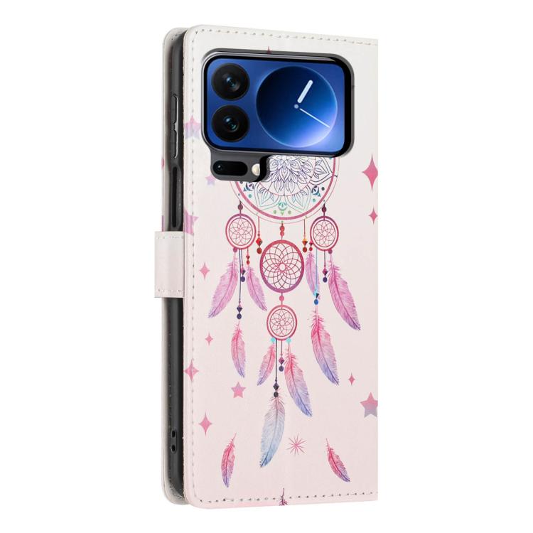 For Xiaomi 17 Pro Max Colorful Painting Vegan Leather Phone Case with Lanyard