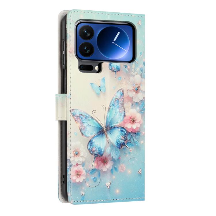 For Xiaomi 17 Pro Max Colorful Painting Vegan Leather Phone Case with Lanyard
