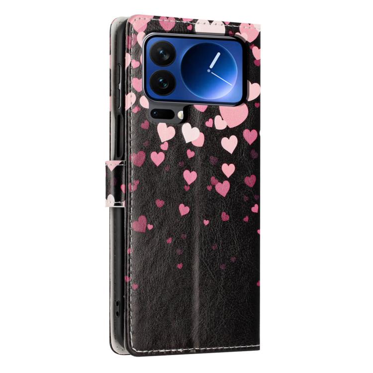 For Xiaomi 17 Pro Max Colorful Painting Vegan Leather Phone Case with Lanyard