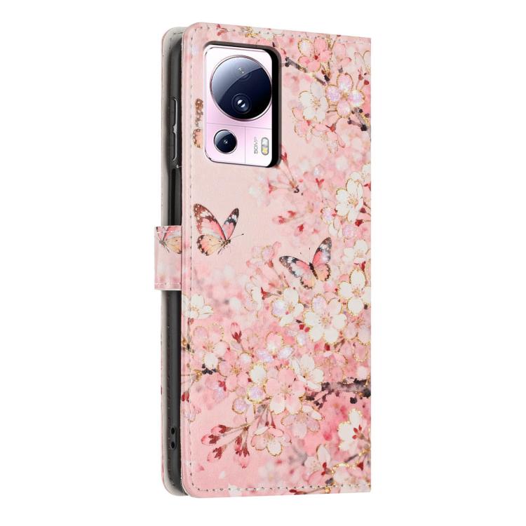 For Xiaomi 13 Lite Colorful Painting Vegan Leather Phone Case with Lanyard