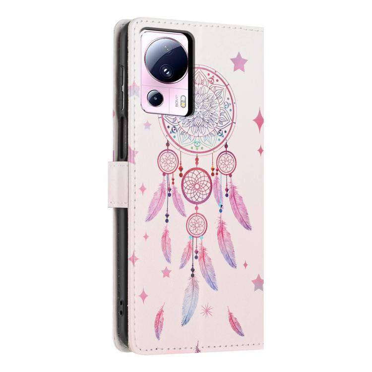 For Xiaomi 13 Lite Colorful Painting Vegan Leather Phone Case with Lanyard