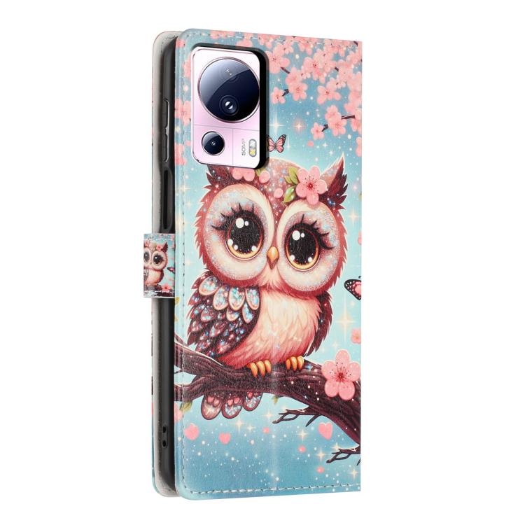 For Xiaomi 13 Lite Colorful Painting Vegan Leather Phone Case with Lanyard