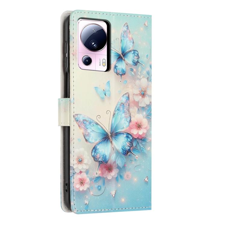For Xiaomi 13 Lite Colorful Painting Vegan Leather Phone Case with Lanyard