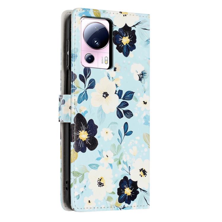 For Xiaomi 13 Lite Colorful Painting Vegan Leather Phone Case with Lanyard