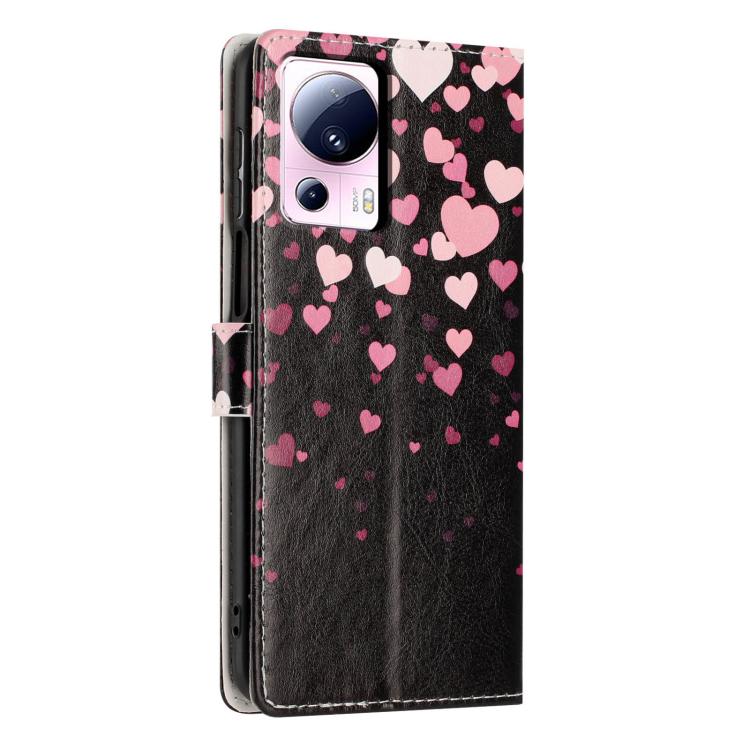 For Xiaomi 13 Lite Colorful Painting Vegan Leather Phone Case with Lanyard