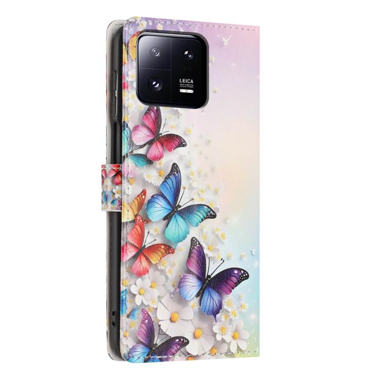 For Xiaomi 13 Pro Colorful Painting Vegan Leather Phone Case with Lanyard