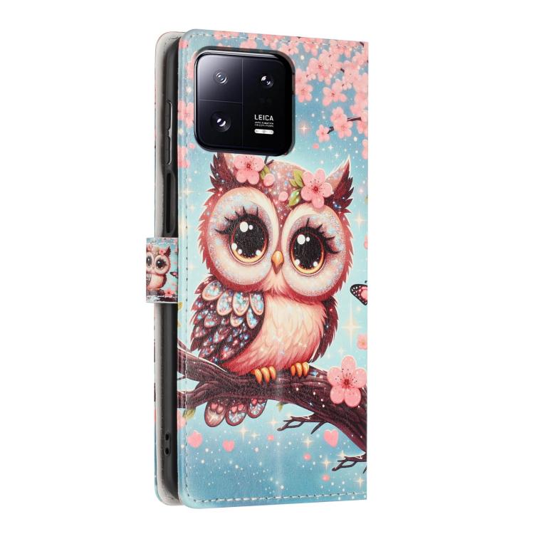 For Xiaomi 13 Pro Colorful Painting Vegan Leather Phone Case with Lanyard