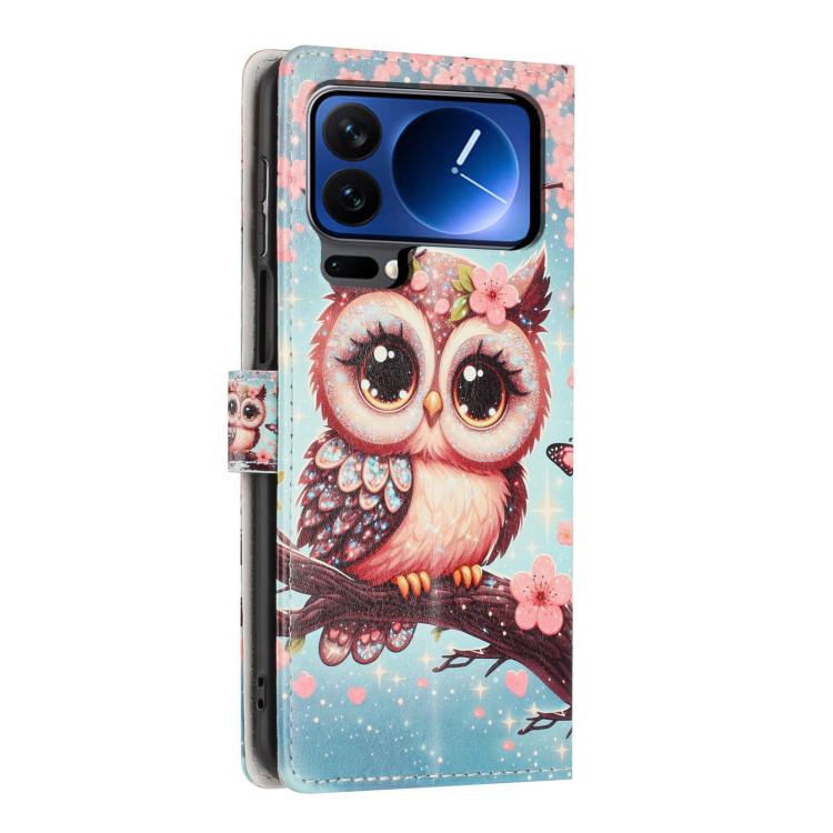 For Xiaomi 17 Pro Colorful Painting Vegan Leather Phone Case with Lanyard