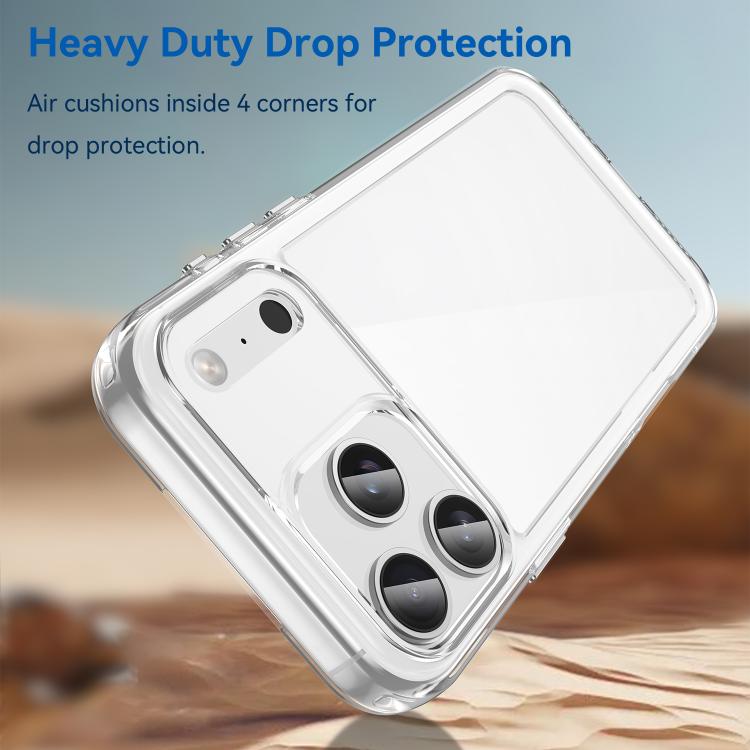 For iPhone 17 Pro Max WANLONFENG Electroplated Buttons TPU Acrylic Phone Case with Screen Protector