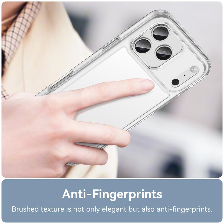For iPhone 17 Pro Max WANLONFENG Electroplated Buttons TPU Acrylic Phone Case with Screen Protector