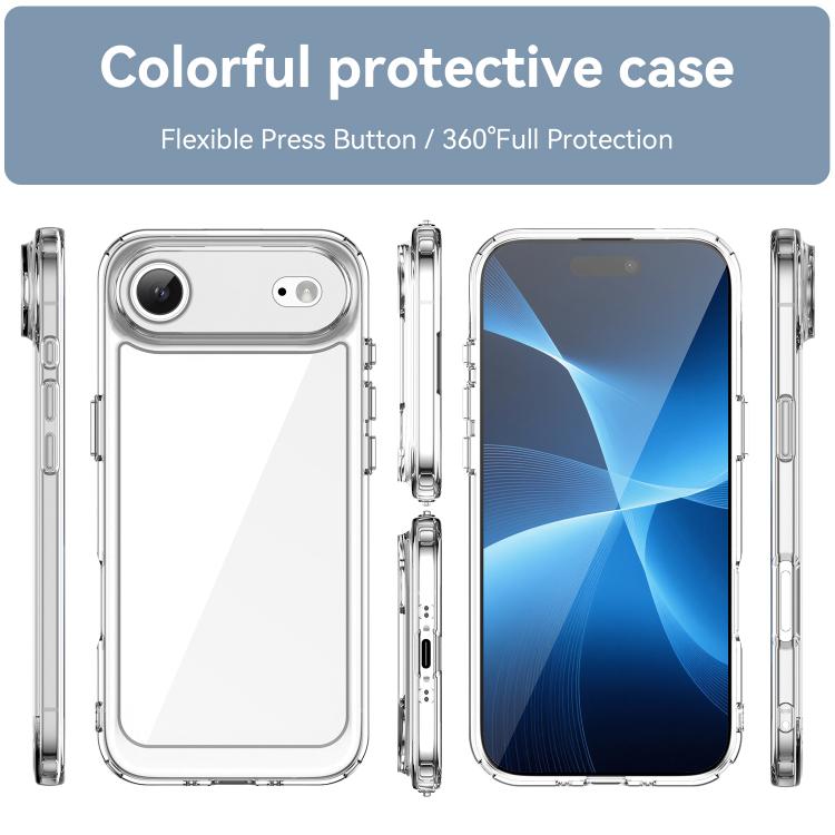 For iPhone Air WANLONFENG Electroplated Buttons TPU Acrylic Phone Case with Screen Protector
