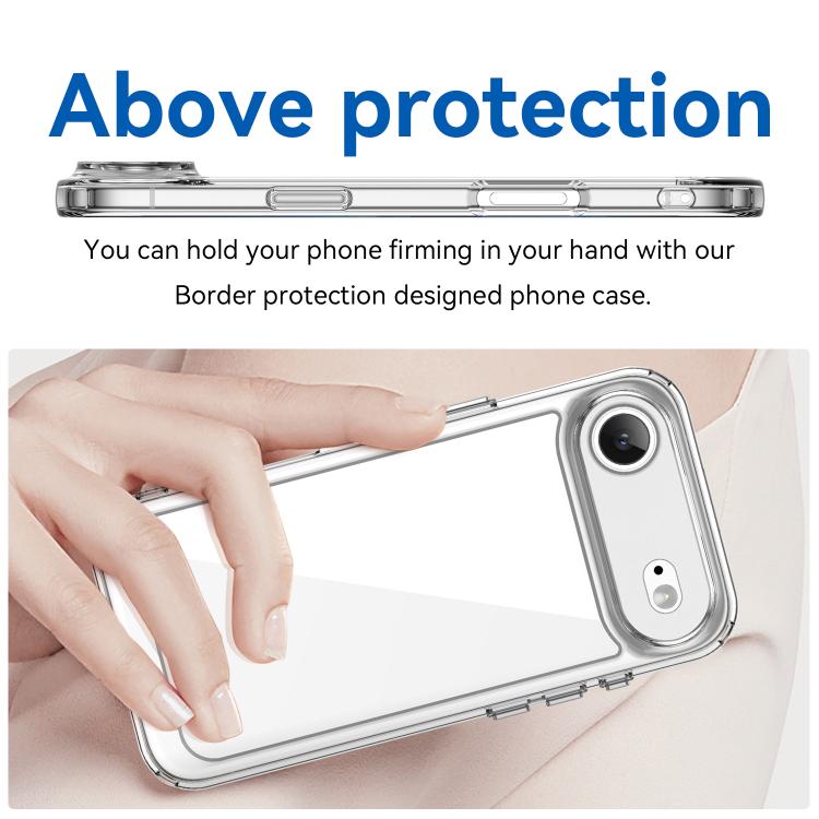 For iPhone Air WANLONFENG Electroplated Buttons TPU Acrylic Phone Case with Screen Protector
