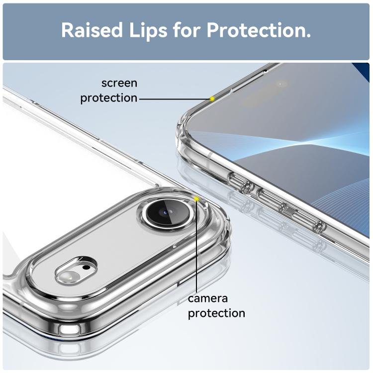 For iPhone Air WANLONFENG Electroplated Buttons TPU Acrylic Phone Case with Screen Protector