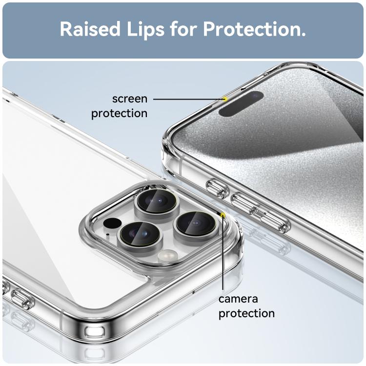 For iPhone 16 Pro WANLONFENG Electroplated Buttons TPU Acrylic Phone Case with Screen Protector