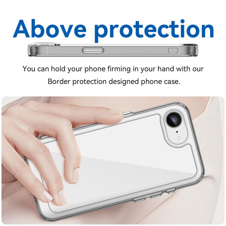 For iPhone 17e / 16e WANLONFENG Electroplated Buttons TPU Acrylic Phone Case with Screen Protector