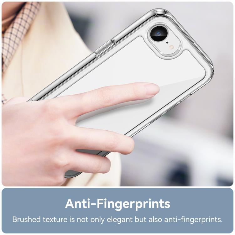 For iPhone 17e / 16e WANLONFENG Electroplated Buttons TPU Acrylic Phone Case with Screen Protector