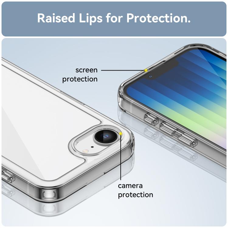 For iPhone 17e / 16e WANLONFENG Electroplated Buttons TPU Acrylic Phone Case with Screen Protector