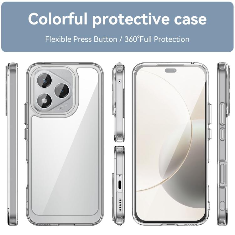 For Honor 400 Lite Global WANLONFENG Electroplated Buttons TPU Acrylic Phone Case with Screen Protector