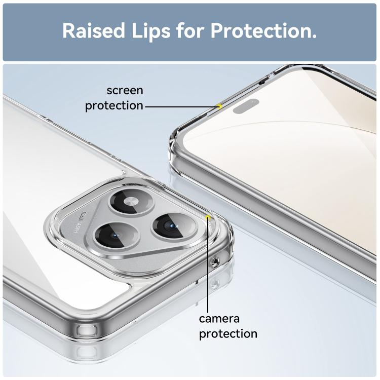 For Honor 400 Lite Global WANLONFENG Electroplated Buttons TPU Acrylic Phone Case with Screen Protector