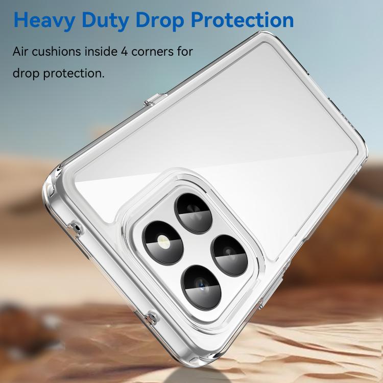 For Honor 400 Smart 5G / 4G / X7d WANLONFENG Electroplated Buttons TPU Acrylic Phone Case with Screen Protector