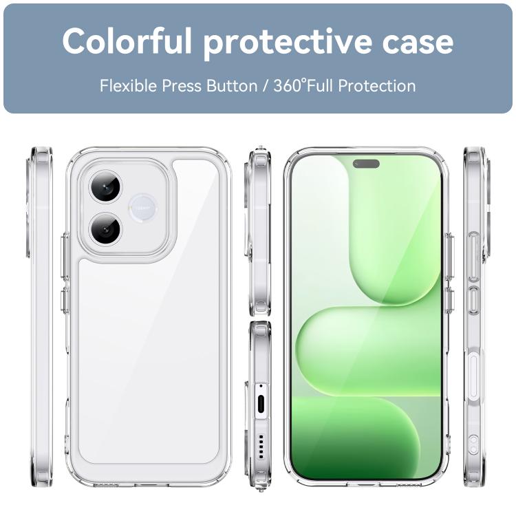 For Honor 600 Lite Global WANLONFENG Electroplated Buttons TPU Acrylic Phone Case with Screen Protector