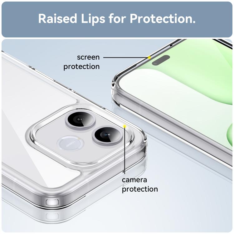 For Honor 600 Lite Global WANLONFENG Electroplated Buttons TPU Acrylic Phone Case with Screen Protector
