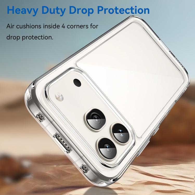 For Honor 600 Pro Global WANLONFENG Electroplated Buttons TPU Acrylic Phone Case with Screen Protector