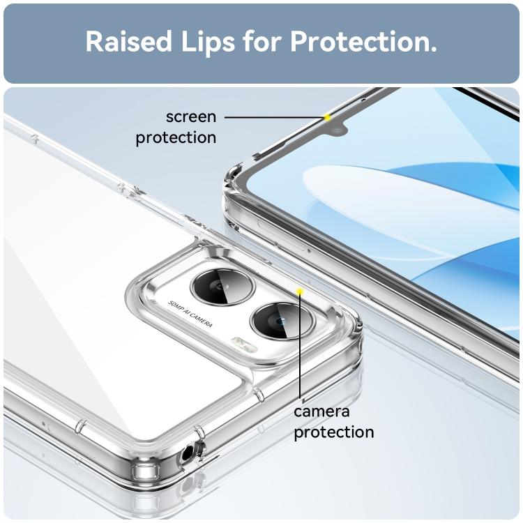 For Motorola Moto G06 / G06 Power 4G WANLONFENG Electroplated Buttons TPU Acrylic Phone Case with Screen Protector