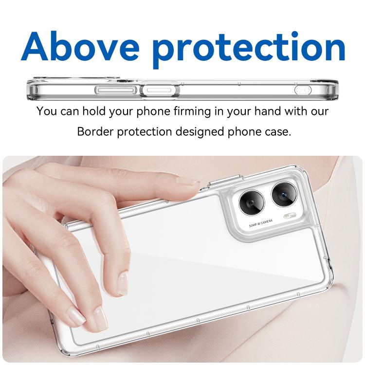 For Motorola Moto G06 / G06 Power 4G WANLONFENG Electroplated Buttons TPU Acrylic Phone Case with Screen Protector